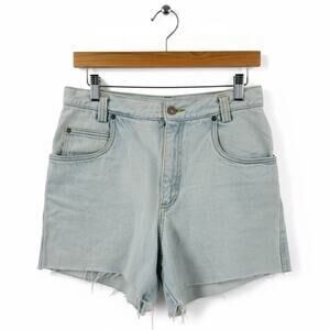 Vintage LizWear Denim Jean Cut‎ Off Shorts Light Wash Grunge Distressed Size 12